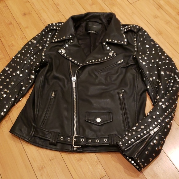 Scotch & Soda Jackets & Blazers - Maison Scotch Vintage Studded Leather Jacket